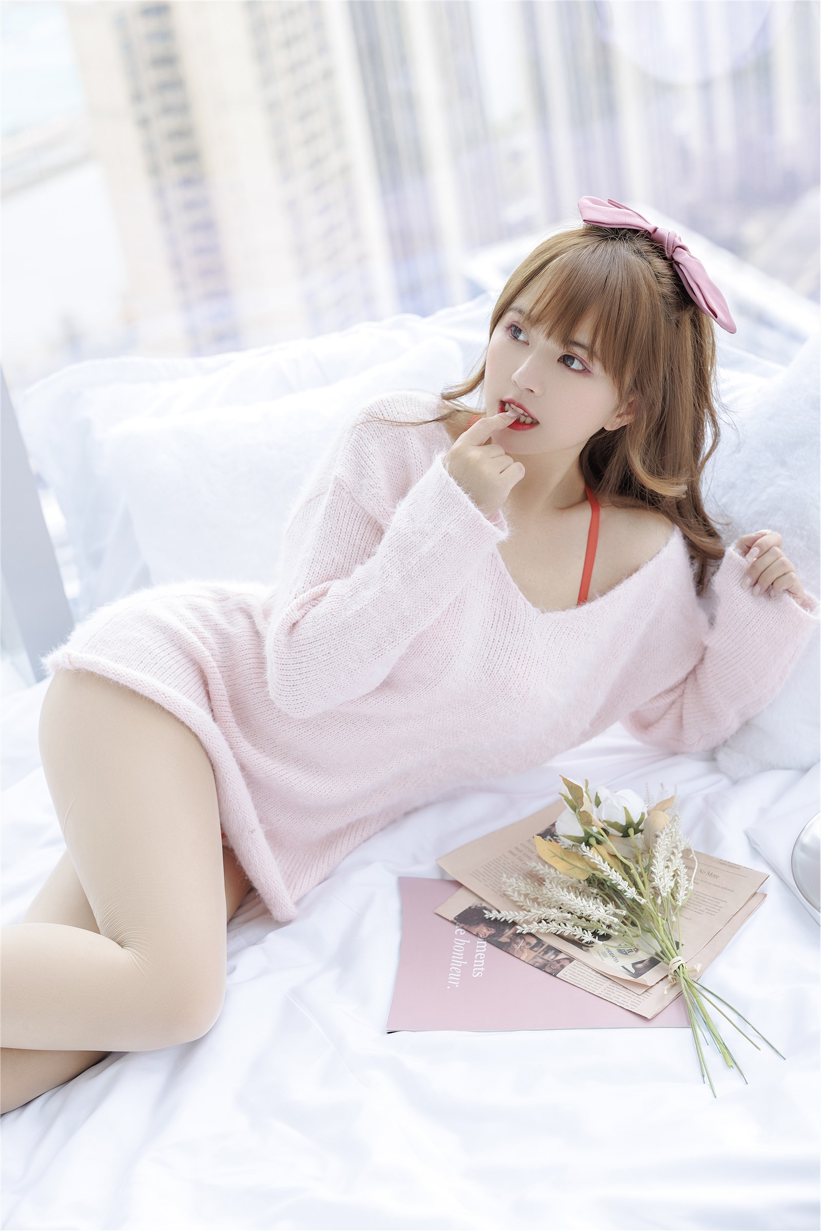 002. Zhang Siyun Nice - Internal purchase of watermark free pink sweater(13)